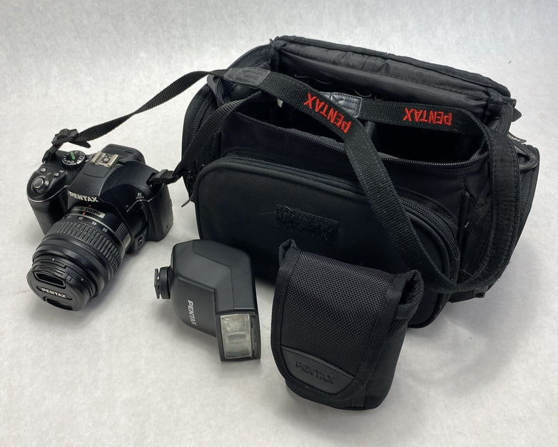 Pentax K2000 DSLR 10.2 MP Digital Camera With Bag And Flash No Cable - Tested