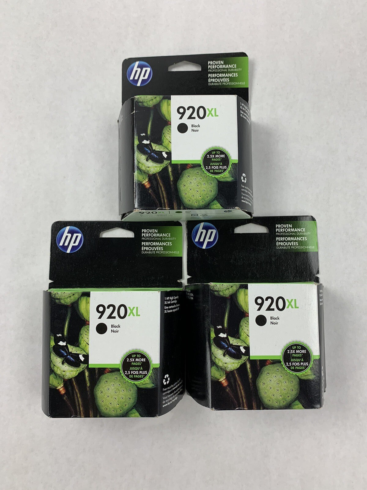 HP 920XL CD975AN Black Ink Cartridge EXP 9/17 (Lot of 3)