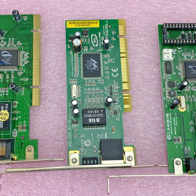 Lot of 3 various Ethernet 100Mbs LAN PCI cards DGE-530T LNE100TX PCB-E570-AA5