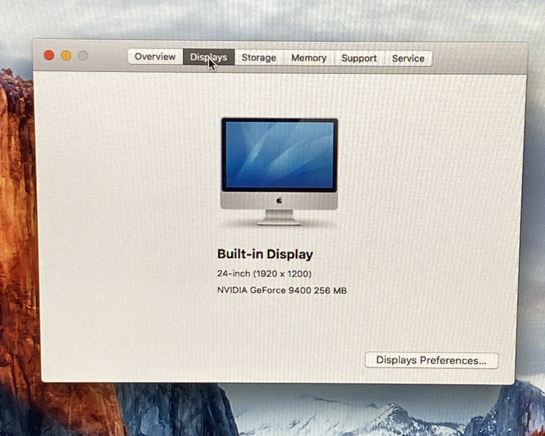 Apple A1225 iMac 24" 2009 2.66 GHz Core 2 Duo 8 GB RAM 640GB HDD macOS 10.11.6