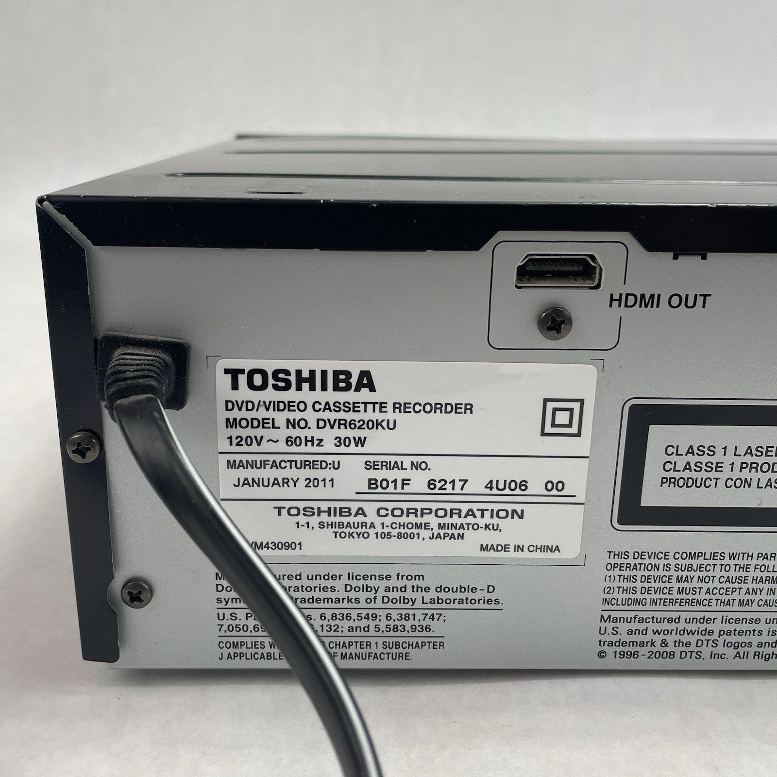 Toshiba DR570KU DVD Recorder HDMI 1080P No Remote For Parts Not Working6