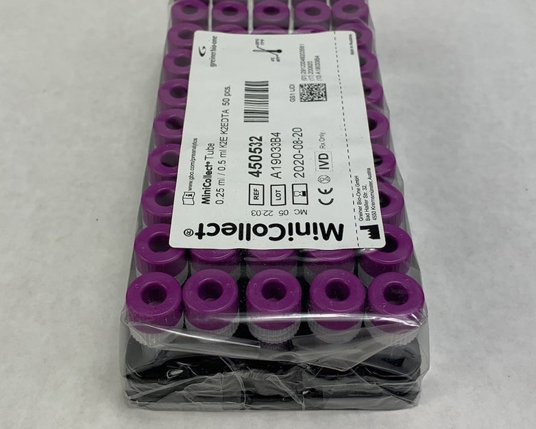 MiniCollect 450532 0.25ml / 0.5ml K2E K2EDTA 50pcs Tubes