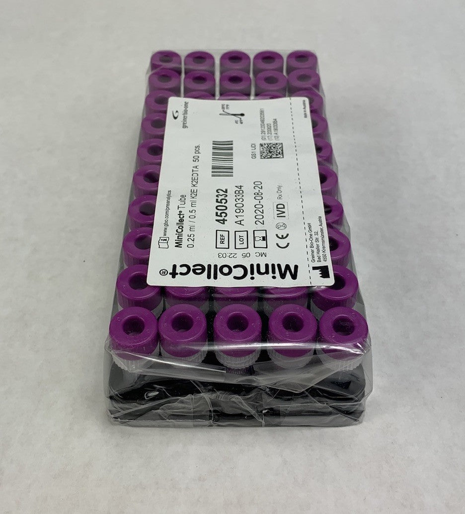 MiniCollect 450532 0.25ml / 0.5ml K2E K2EDTA 50pcs Tubes