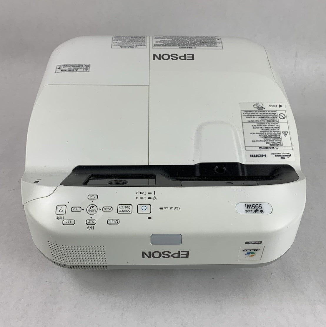 Epson H599A BrightLink 595Wi LCD Lamp Projector 2858 Lamp Hours No Remote3