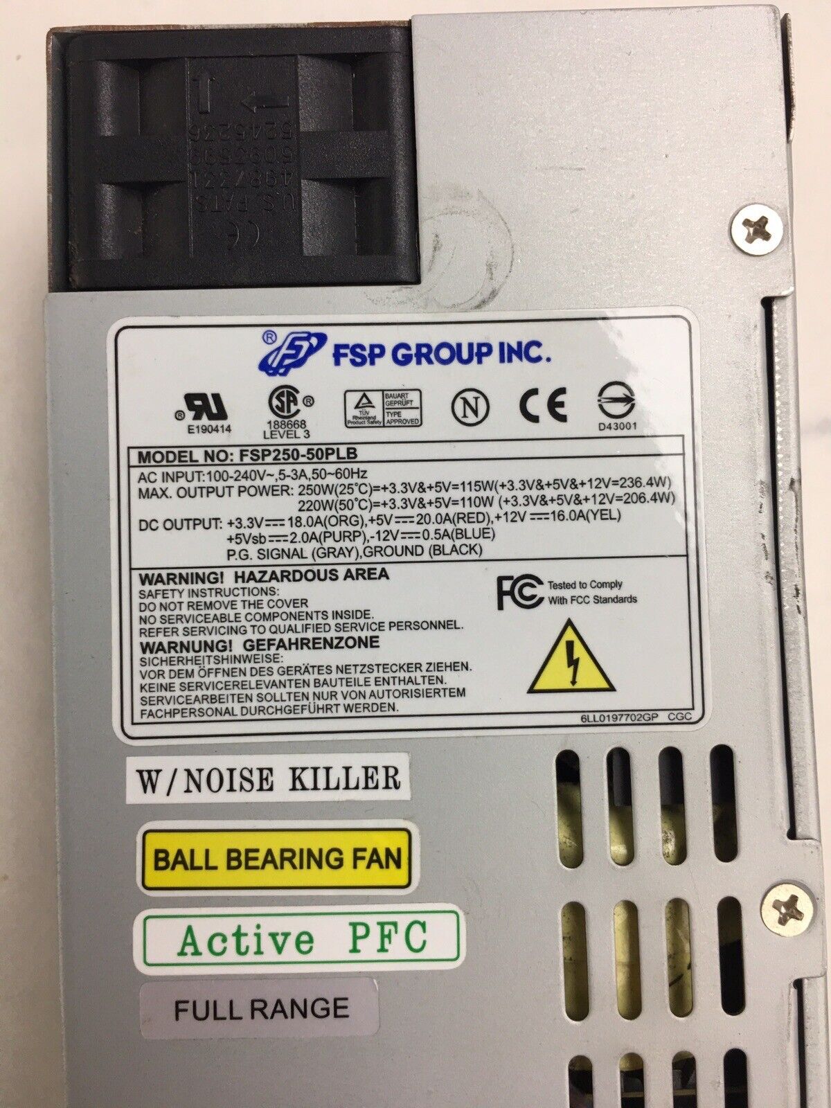 FSP Group FSP250-50PLB  9PA2509033 100-240V - 5-3A 50-60Hz Power Supply Tested