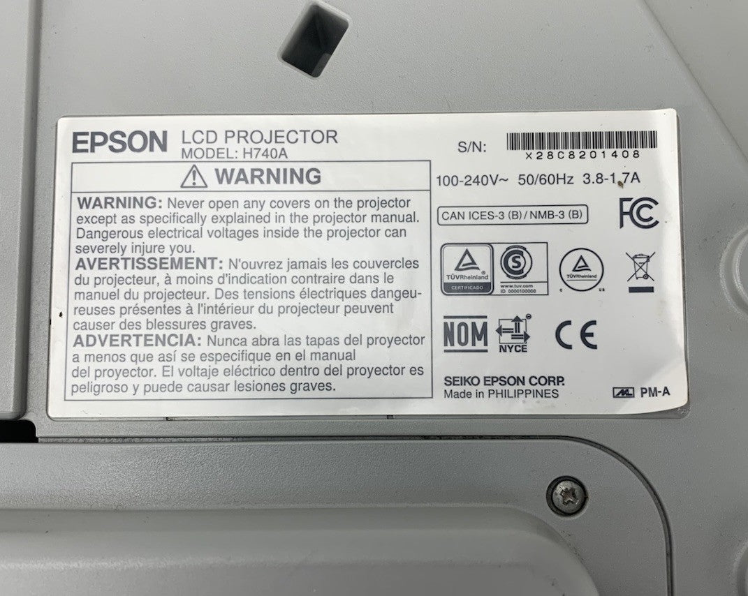 Epson PowerLite 695Wi H740A LCD Lamp Projector 938 Lamp Hours - No Remote8