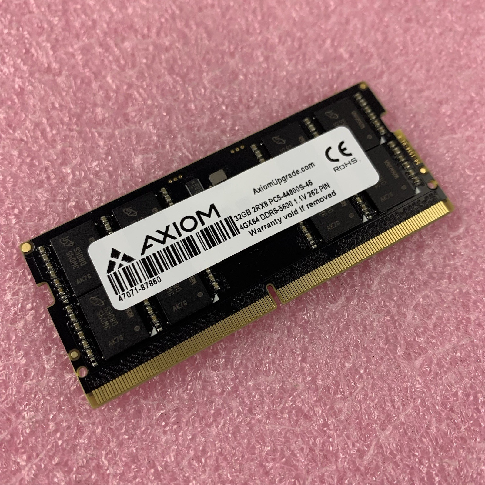 Axiom 47071-87860 32GB 2RX8 DDR5-5600 PC5-44800S-46 4GX64 2Rx8 Laptop Ram Memory0