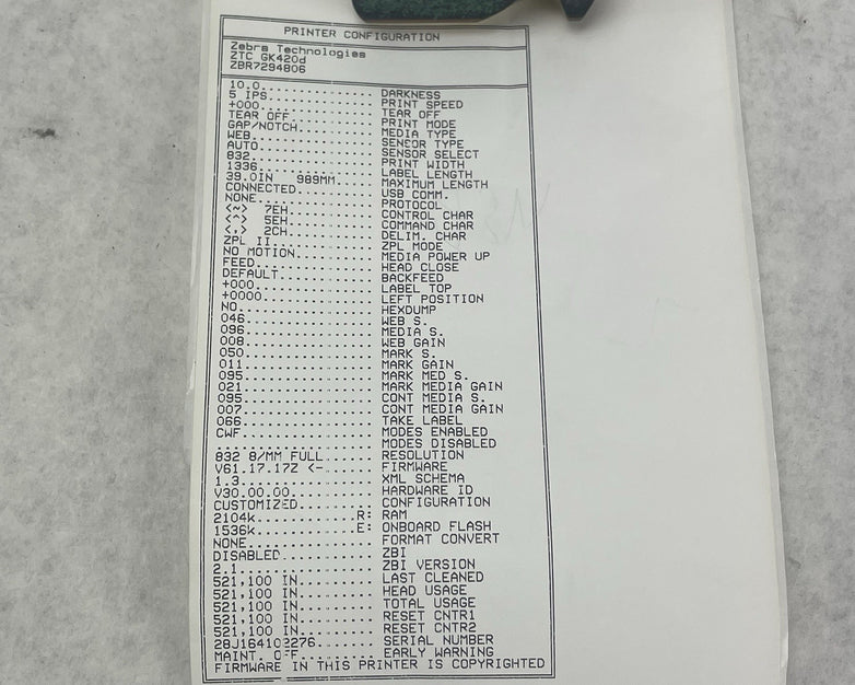 Zebra GK420d GK42-202210-000 Direct Thermal Label Printer Tested 521,100pgc