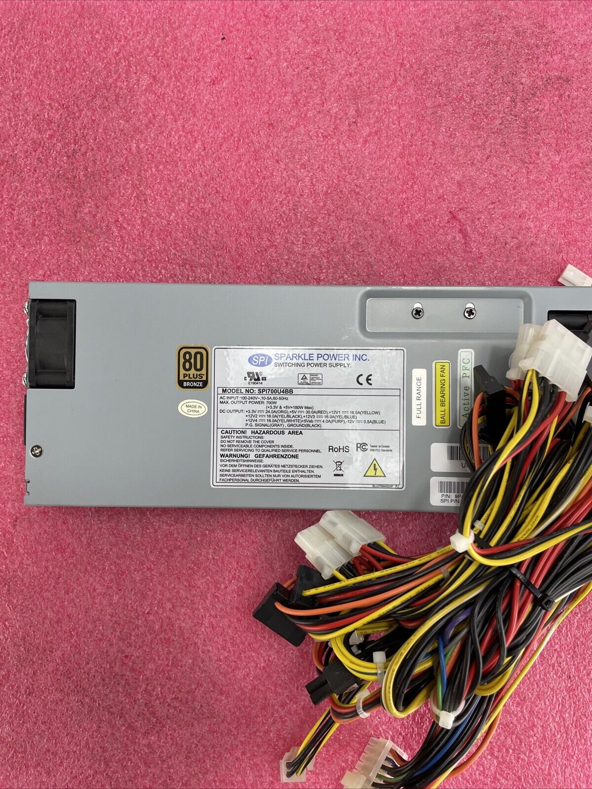 SPI Sparkle Power SPI700UBB 80 Plus Bronze 700W Power Supply