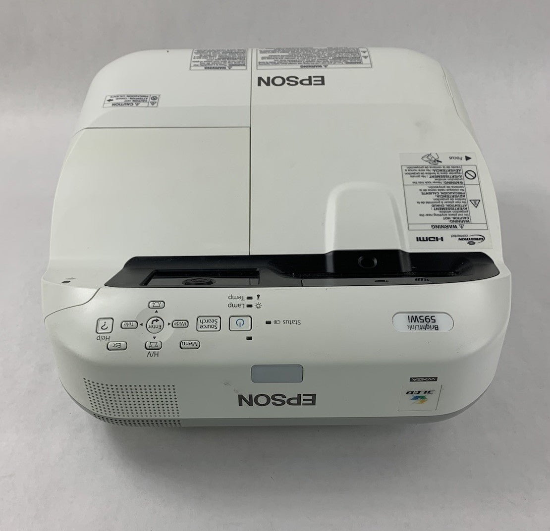 Epson BrightLink 595Wi H599A LCD Lamp Projector 3085 Lamp Hours - No Remote3