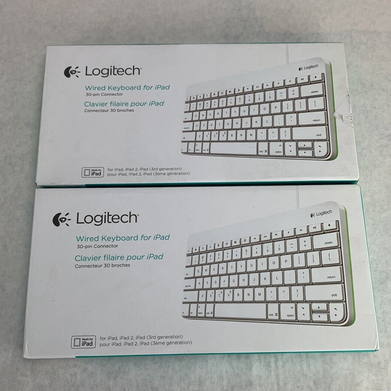 Lot of 2 Logitech Wired Keyboard for iPad