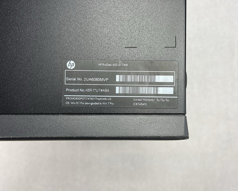 HP ProDesk 600 G1 MT Intel Core i7-4700 3.6GHz 8GB RAM No HDD No OS