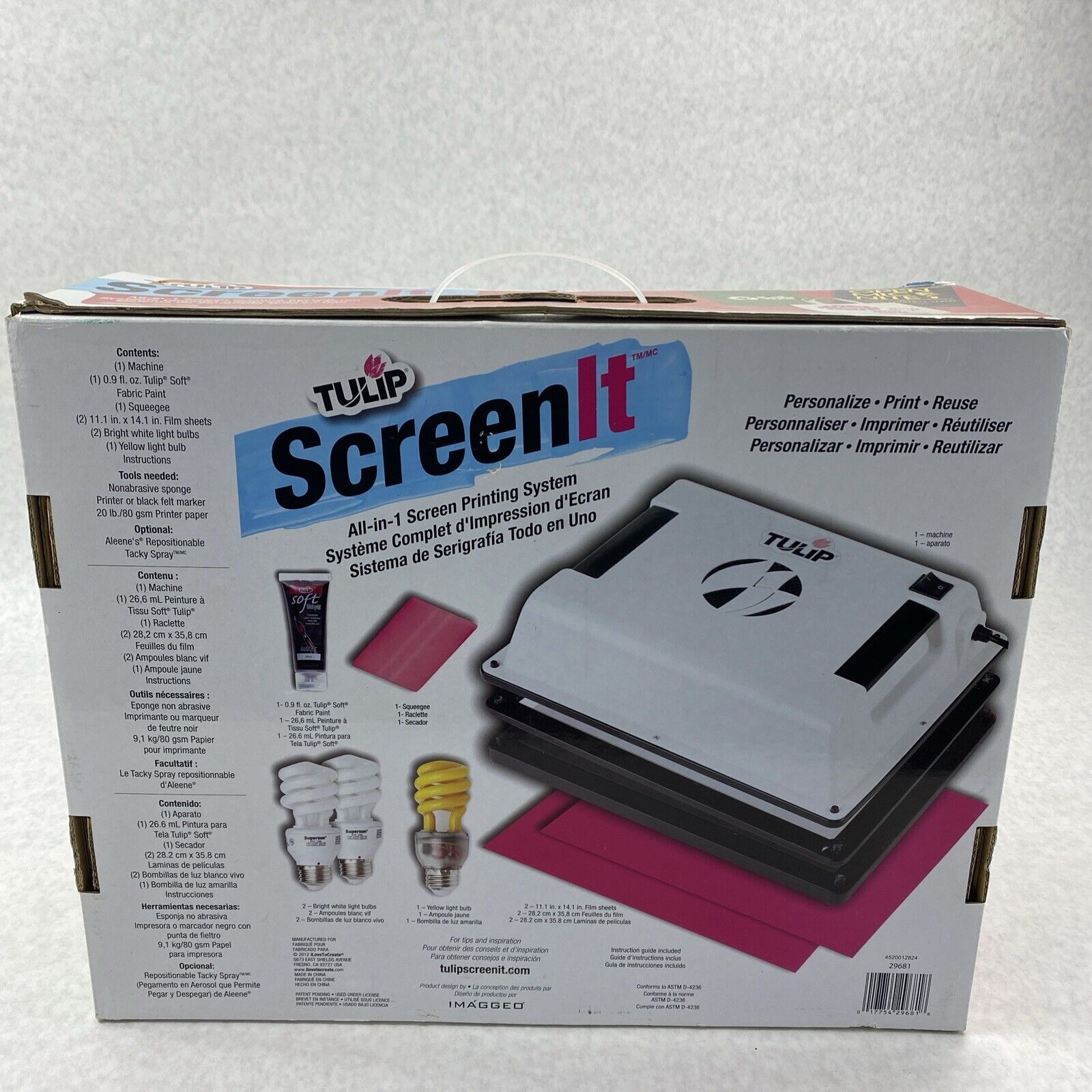 Tulip 29681 SCREENit Screen Printing LAMP ONLY No Paint No Yellow Bulb