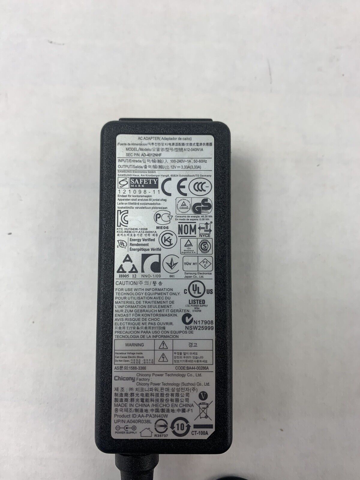 Lot of 5 Samsung A12-040N1A AC Adapter 12V