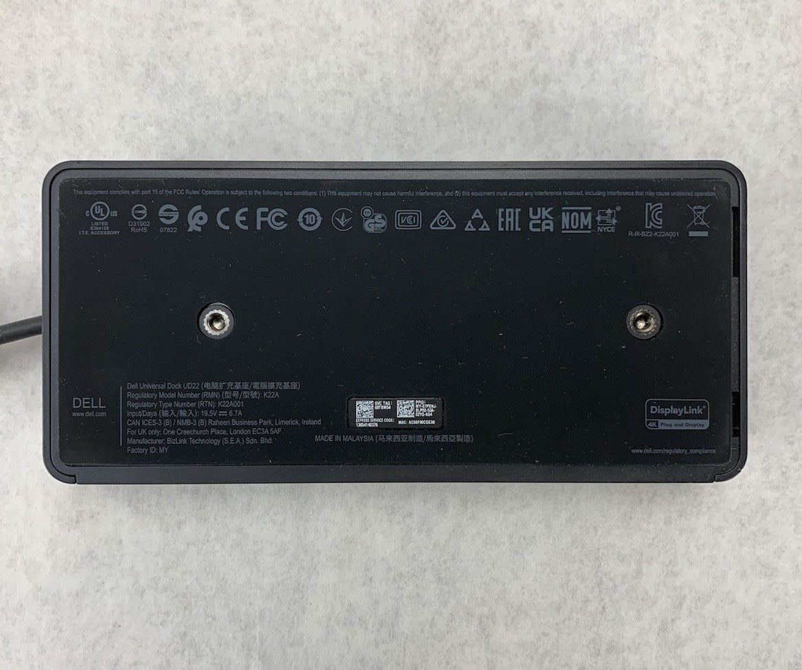 Dell UD22 K22A001 Universal Dock USB-C Docking Station - No AC Adapter9