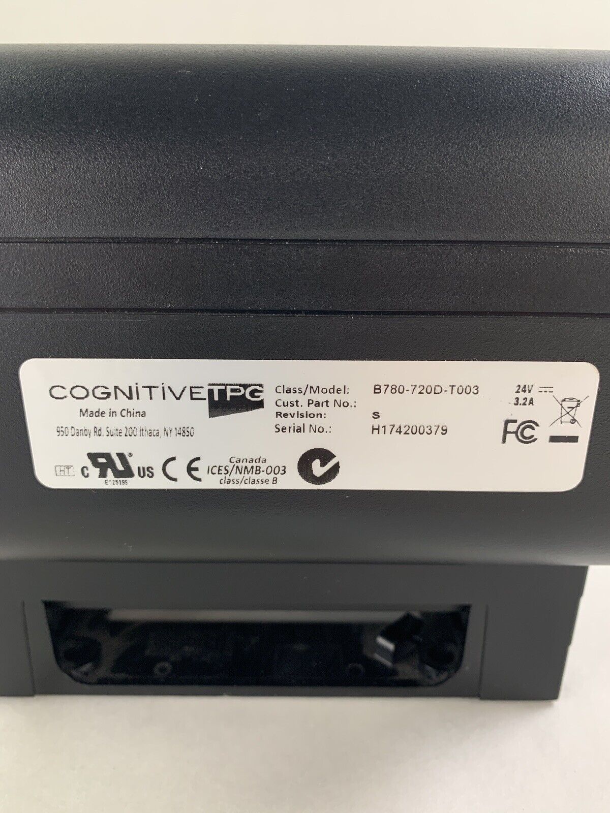 Cognitive TPG B780-720D-T003 B780 Hybrid Receipt and Slip Printer Tested No PS