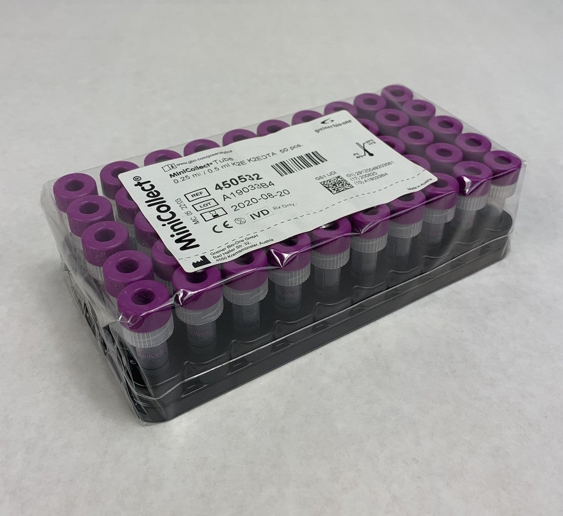 MiniCollect 450532 0.25ml / 0.5ml K2E K2EDTA 50pcs Tubes