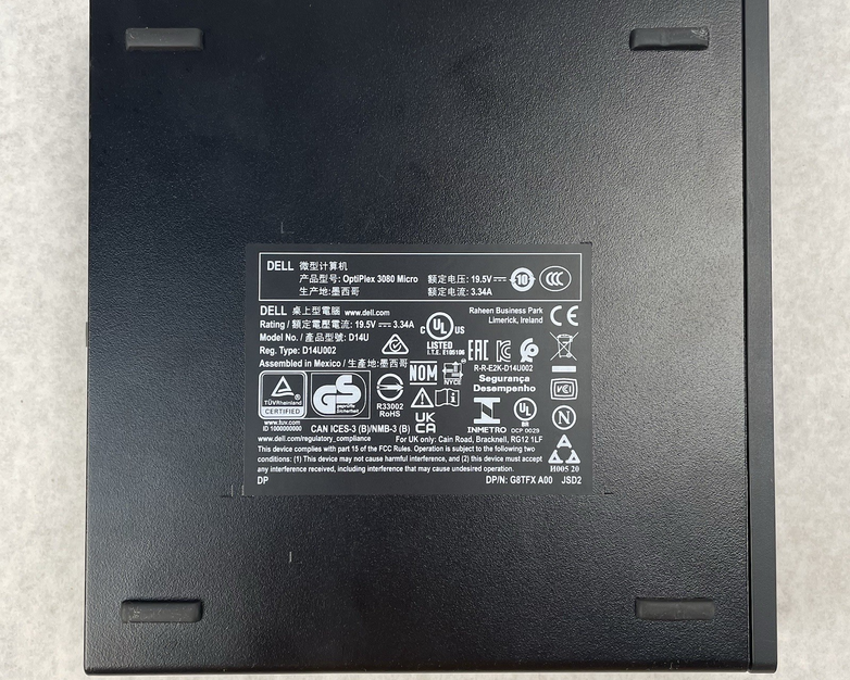 Dell Optiplex 3080 Micro i3-10100T 3.00 GHz 8 GB RAM W/AC No SSD/OS