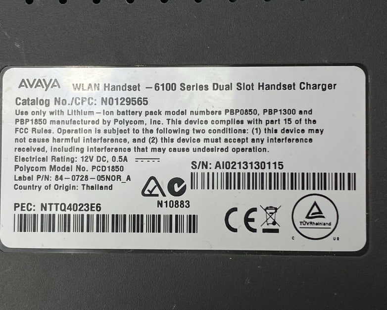 Avaya WLAN 6100 Series Dual Slot Handset Charger No AC Adapter