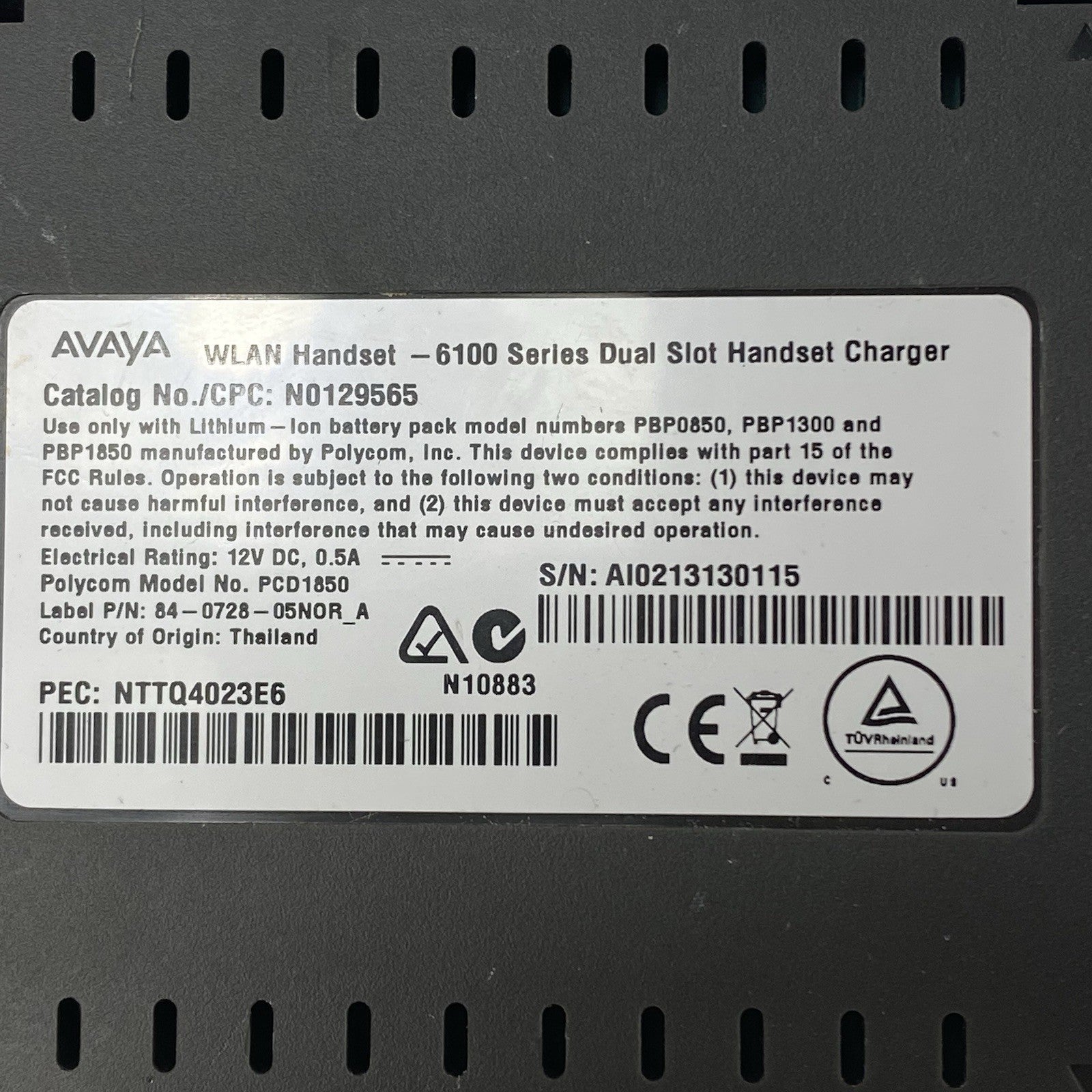 Avaya WLAN 6100 Series Dual Slot Handset Charger No AC Adapter7
