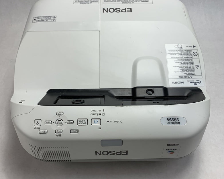 Epson BrightLink 595Wi H599A LCD Lamp Projector 2868 Lamp Hours - No Remote