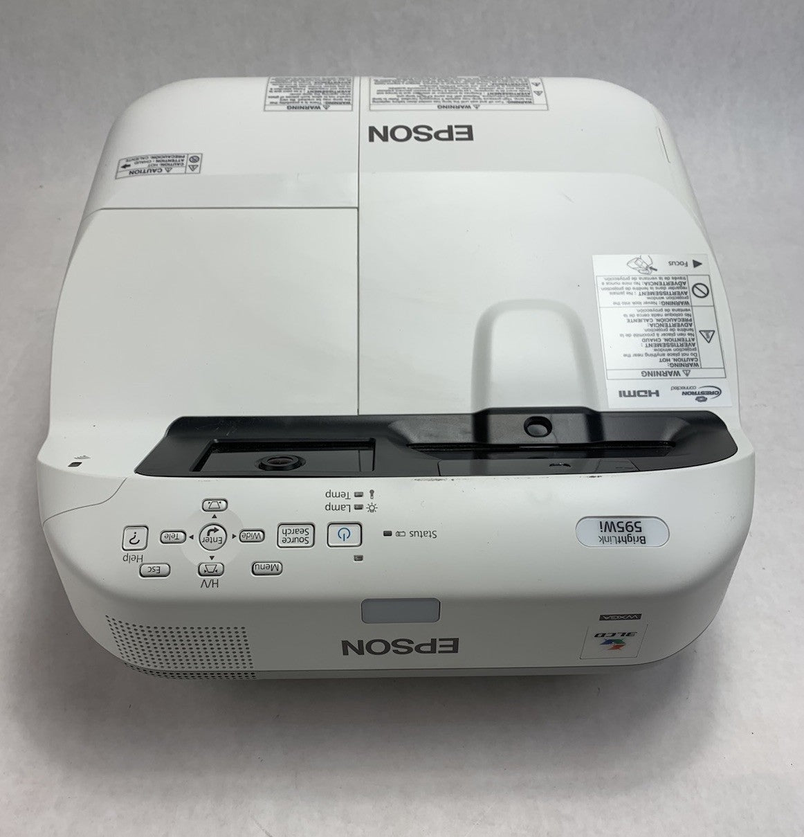 Epson BrightLink 595Wi H599A LCD Lamp Projector 2868 Lamp Hours - No Remote3