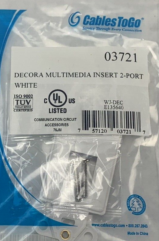 Lot of 5 C2G 03721 Multimedia  2-Port Wall Plate - White