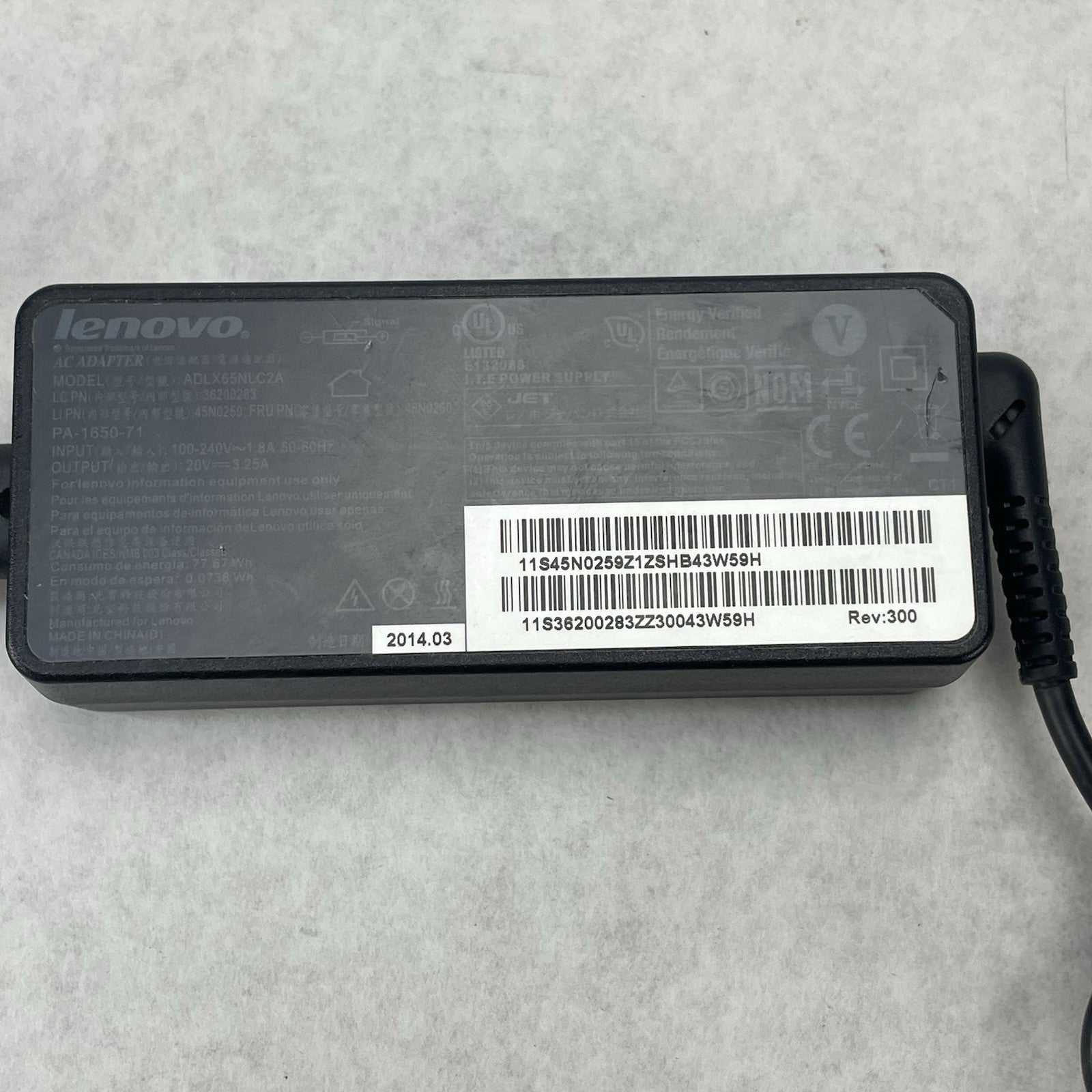 Lenovo AC Adapters 3X ADLX65NLC2A 3X ADLX65YCC2D 3X ADL65NDC2A Mixed Lot of 94