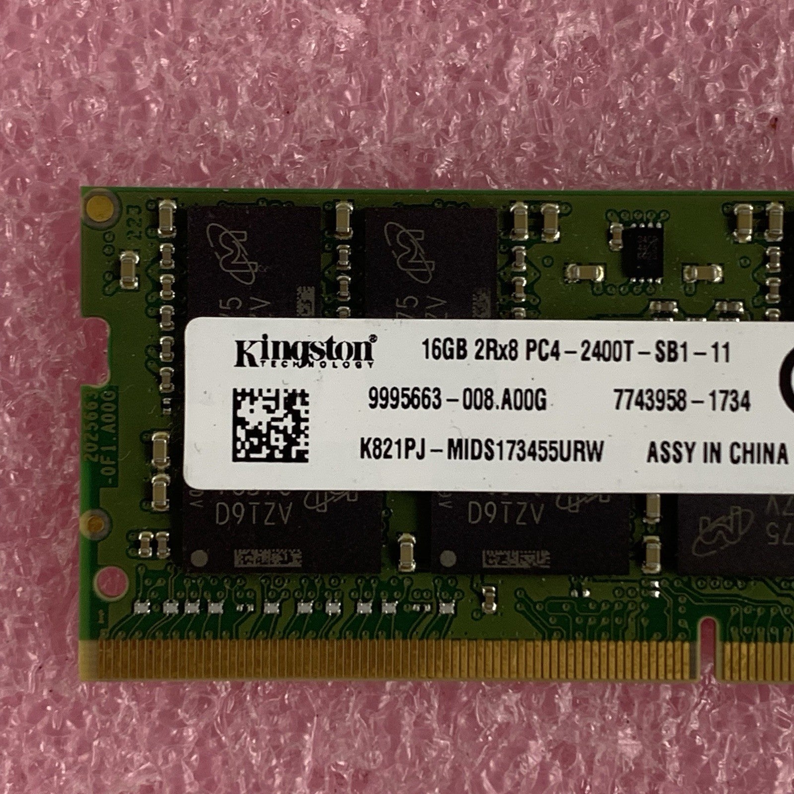 Kingston 9995663-008.A00G PC4-2400T 16GB 1x16GB DDR4 2400MHz Laptop Memory Ram2
