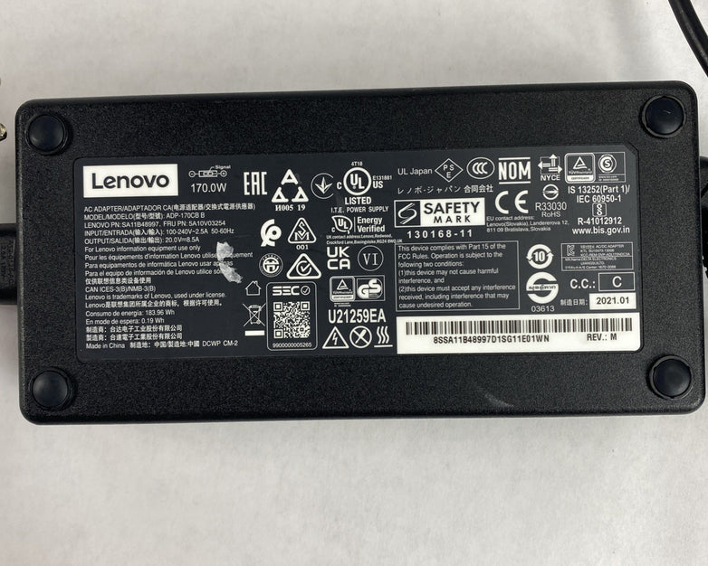 Lenovo ADP-170CB B 170W 240V 2.5A Yellow Tip AC Adapter Lot of 2