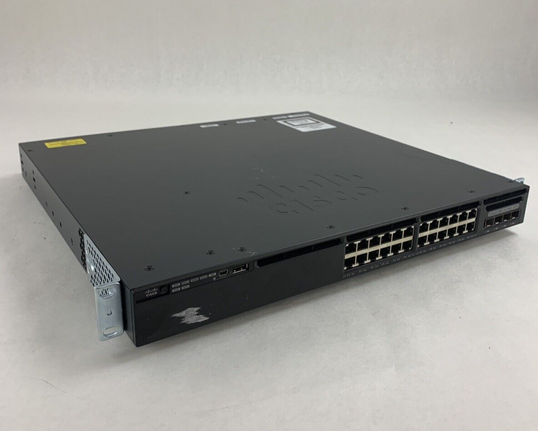 Cisco WS-C3650-24PS-S 24-Port Gigabit PoE Switch Managed Tested