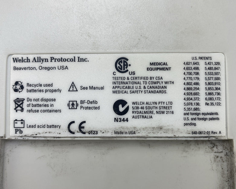 Welch Allyn 53N00 Patient Monitor SpO2 007-0100-01 Untested No Battery