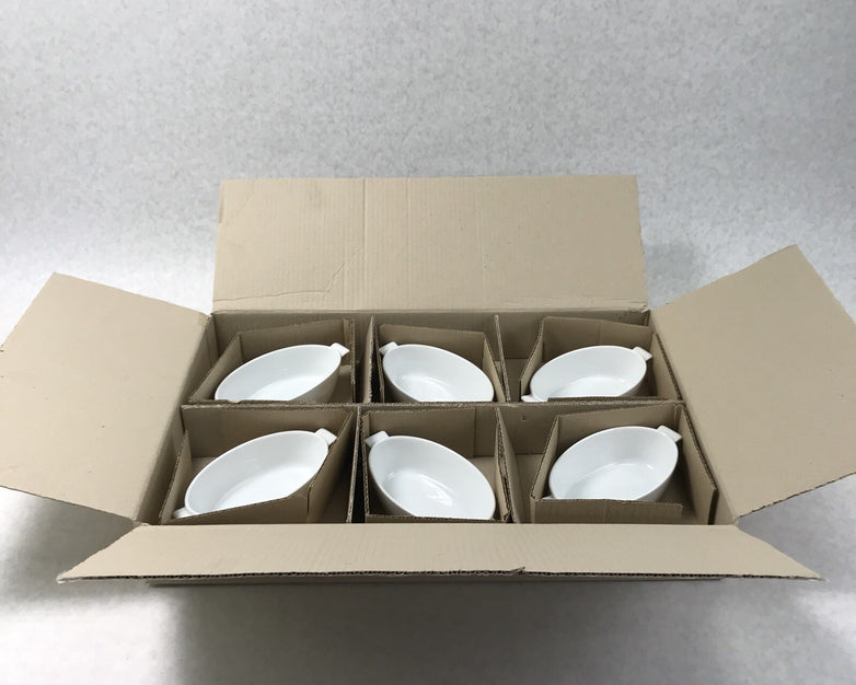 24 Piece set Steelite 6300P126 Rene Ozorio Aura 7-1/2 Oz White Oval Bowl