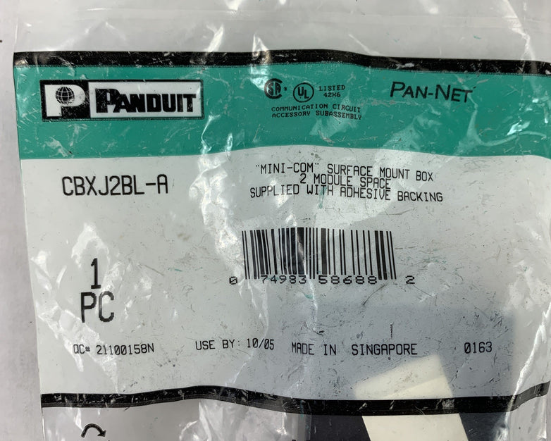 Panduit CBXJ2BL-A Mini-Com Surface Mount Box New Sealed