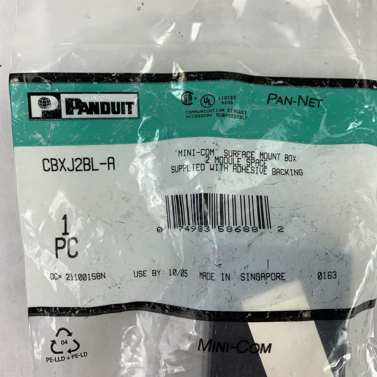 Panduit CBXJ2BL-A Mini-Com Surface Mount Box New Sealed