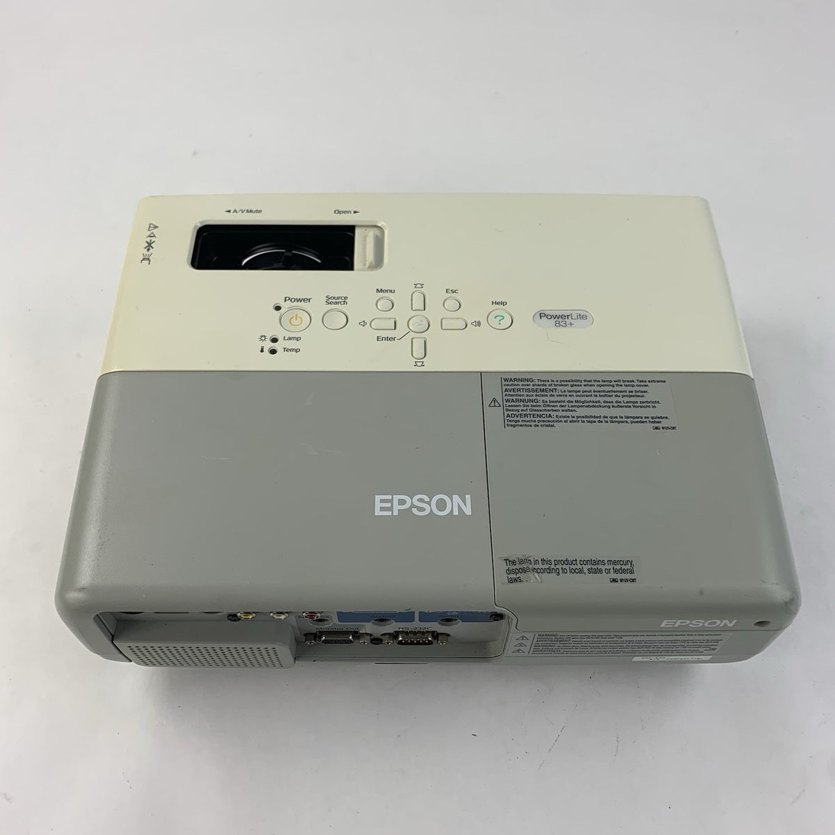 Epson PowerLite 83+ EMP-83H LCD Projector - No Remote - 642 Lamp Hours4