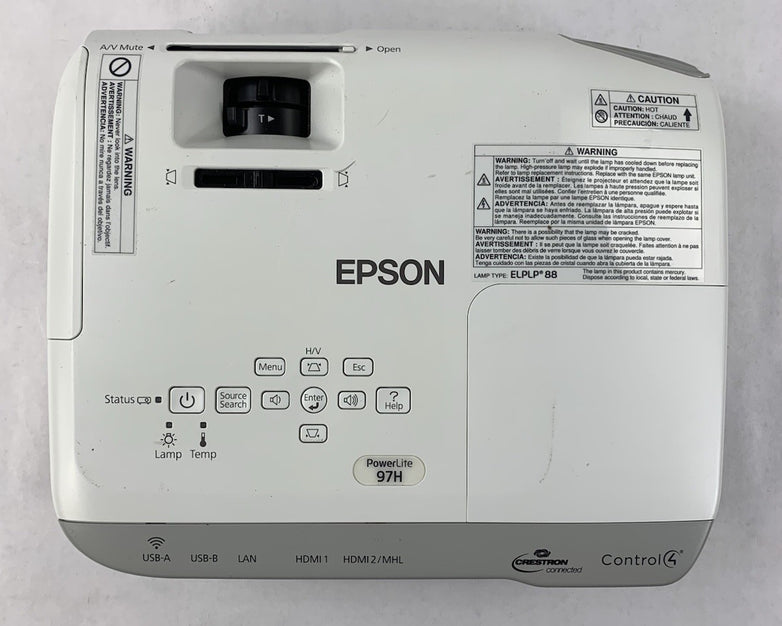 Epson PowerLite 97H H688A LCD Projector 991 Lamp Hours - No Remote
