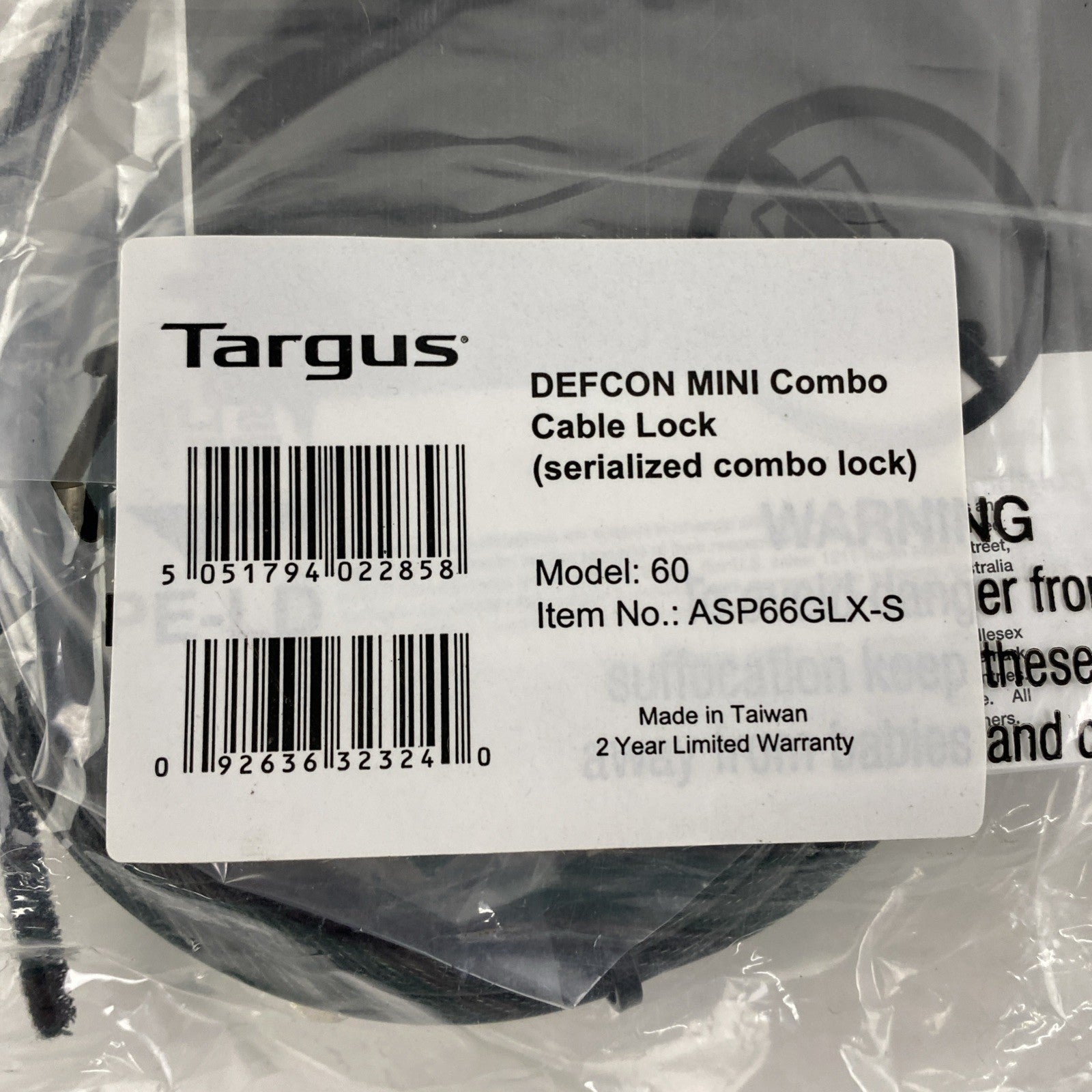 Targus 60 Defcon Mini Combo Cable Lock Lot of 57
