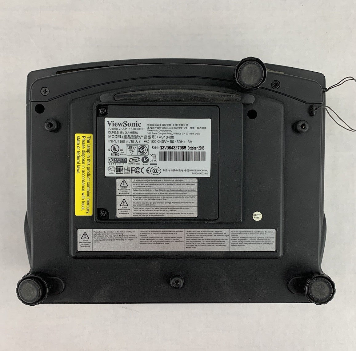 Viewsonic PJ402D VS10400 Projector - No Remote