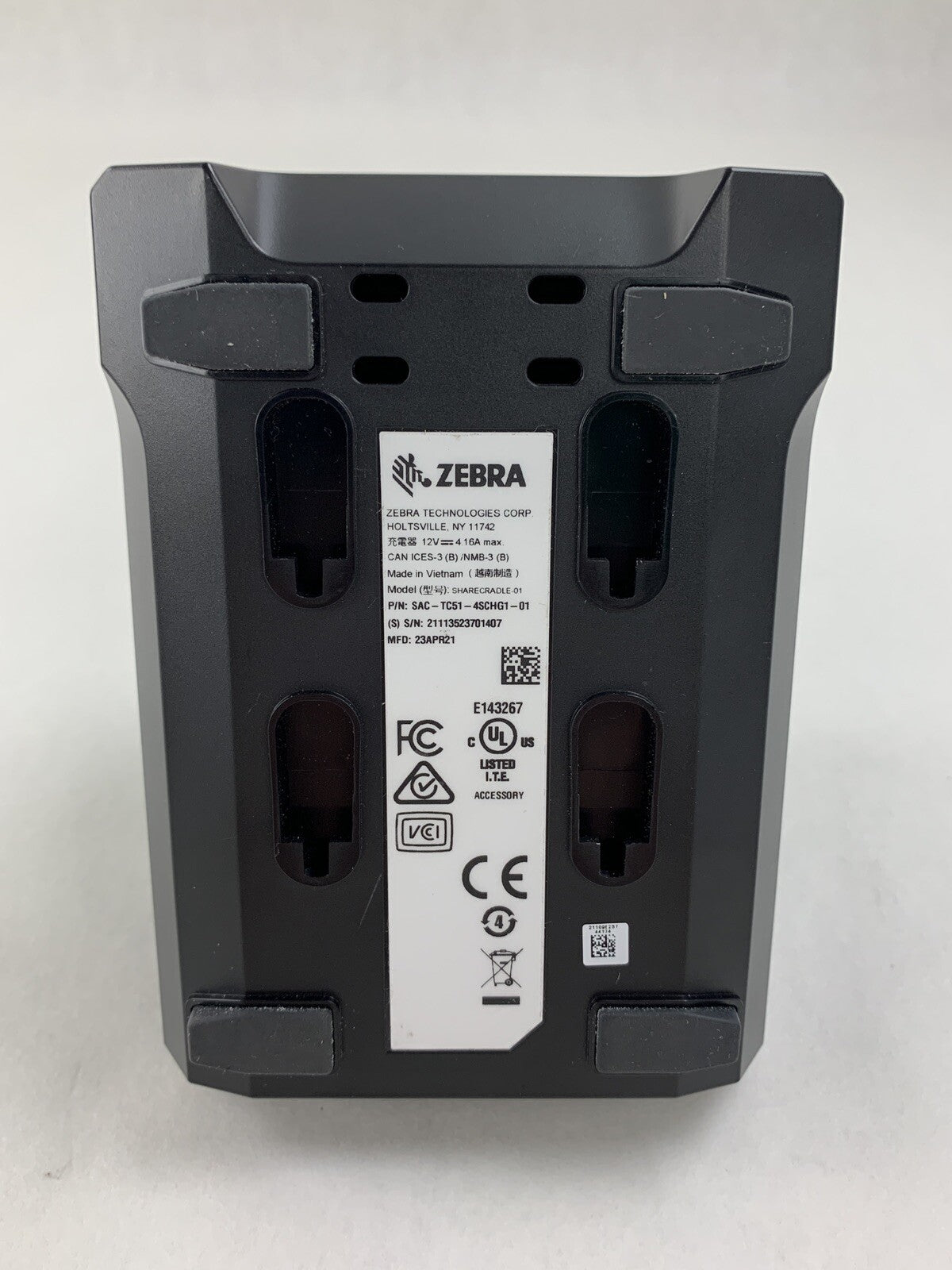 Zebra Sharecradle-01 4-Slot Battery Charger SAC-TC51-4SCHG1-01 Tested No Adapter