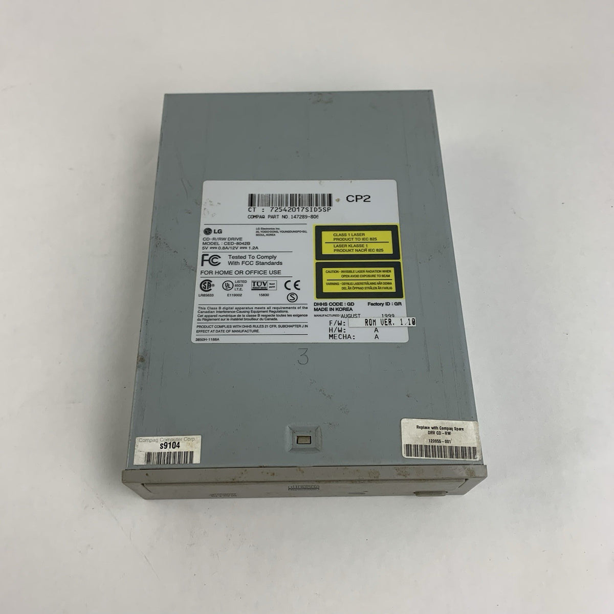 LG CED 8042B CD-R RW Drive - Untested for Parts or Repairs2