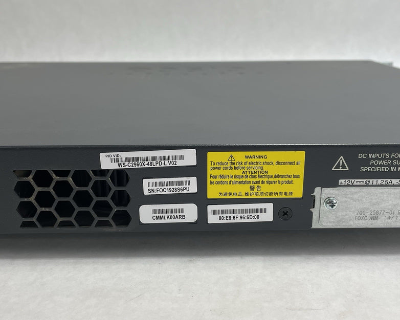 Cisco WS-C2960X-48LPD-L  V02 48x PoE+ 2x 10G SFP+ Tested & Reset