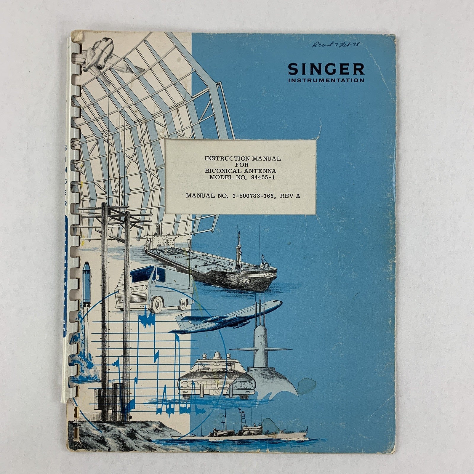 Singer 1-500783-166 Biconical Antenna 94455-1 Instruction Manual