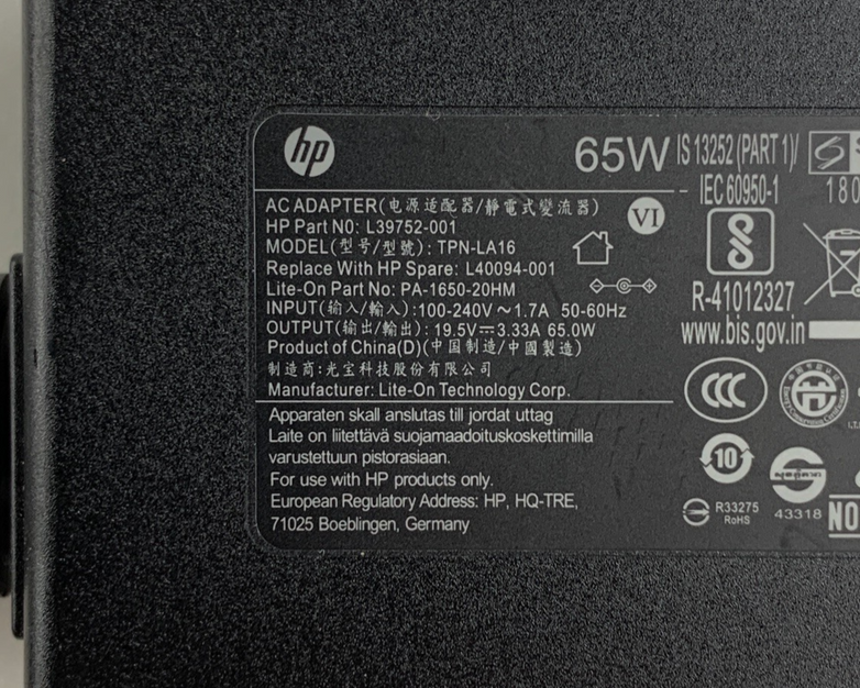 HP L40094-001 L39752-001 OEM AC Adapters 65W 19.5V 3.33A Mixed Lot of 8x