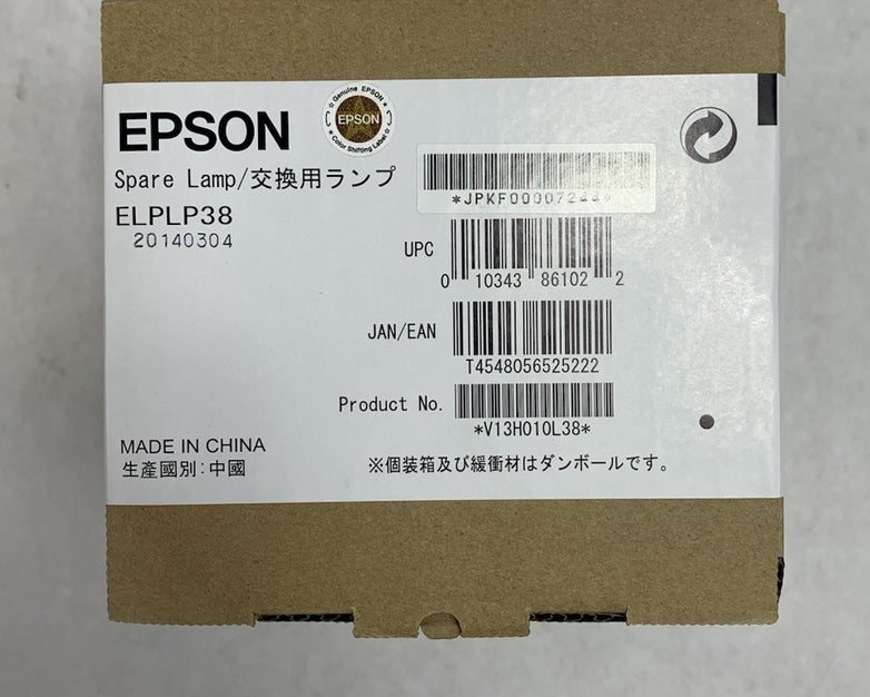 Epson ELPLP 38 OEM Projector Spare Lamp - New Sealed