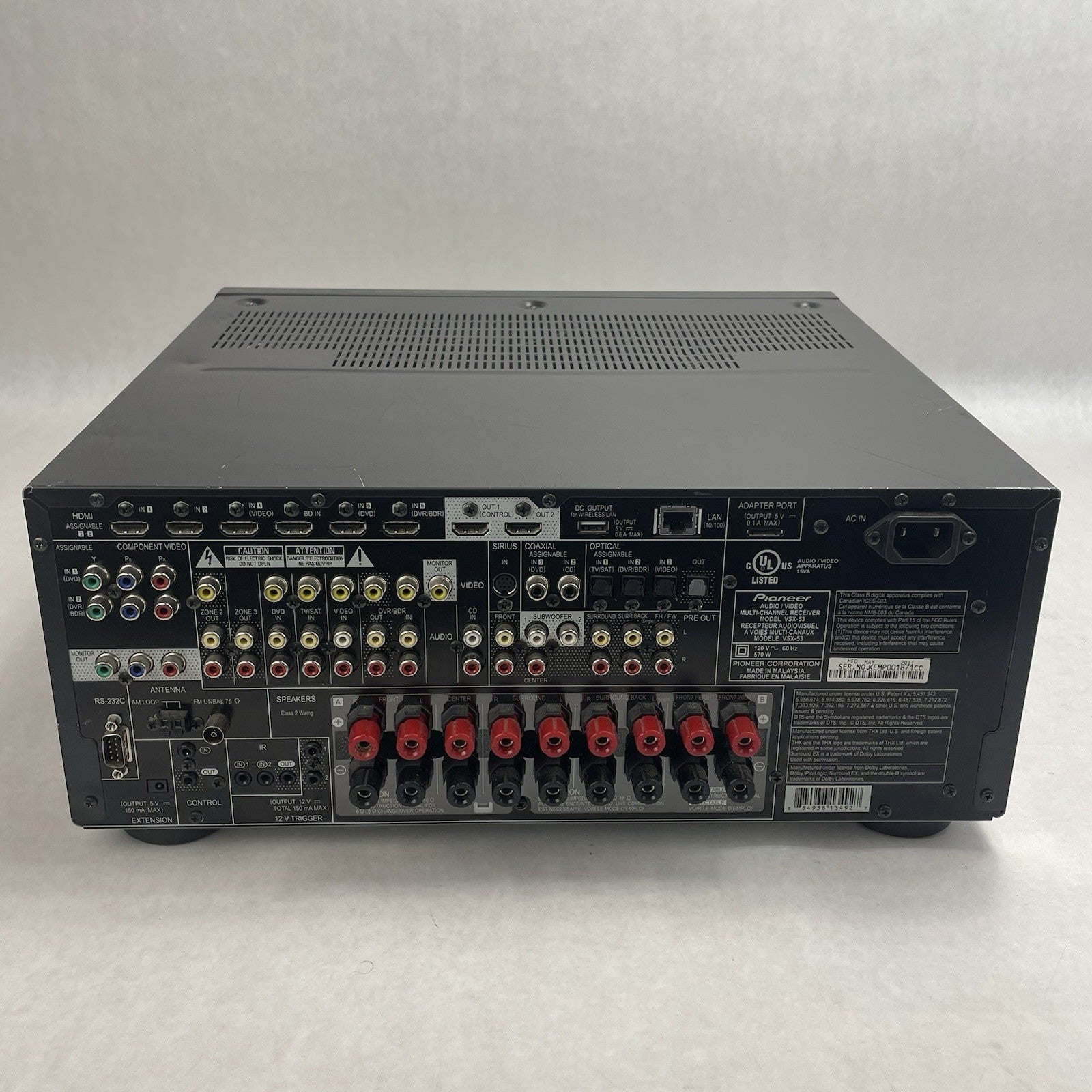 Pioneer Elite VSX-53 Tested For Parts Or Repair No Output Sound9