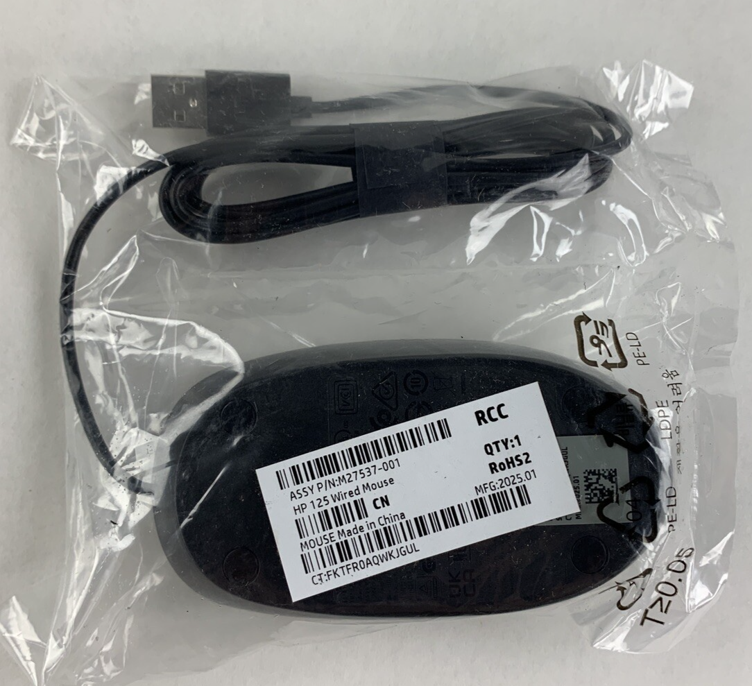 HP M27537-001 125 USB Wired Desktop Mouse New OEM Lot of 5