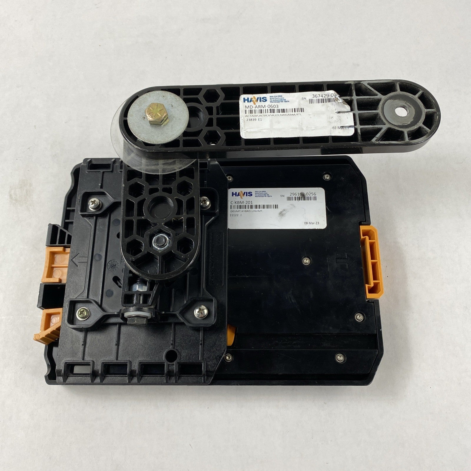 Harvis Rugged Keyboard Mounting Tray C-KBM-201 with Swivel Arm Mount MD-ARM-06033