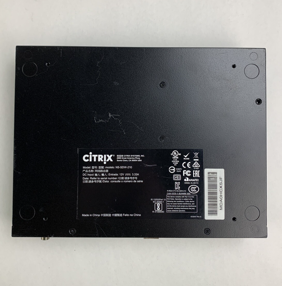 Citrix Systems NS-SDW-210 SD-WAN Tested Reset NO Antenna NO AC Adapter