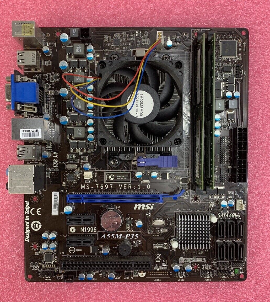 MSI MS-7697 Motherboard AMD A6-3500 2.1GHz 4GB RAM w/ Shield